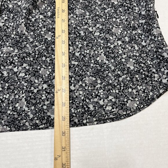 Lands End 365 Top Womens 2X Gray Floral Long Sleeve Button Down Boyfriend Tunic - Picture 6 of 7